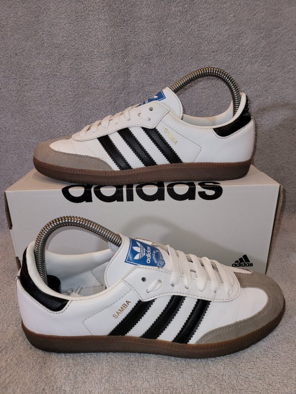 Adidas Samba VEGAN Men's Size 6 White Black Brown Gum Sneakers H01877 (#2259)